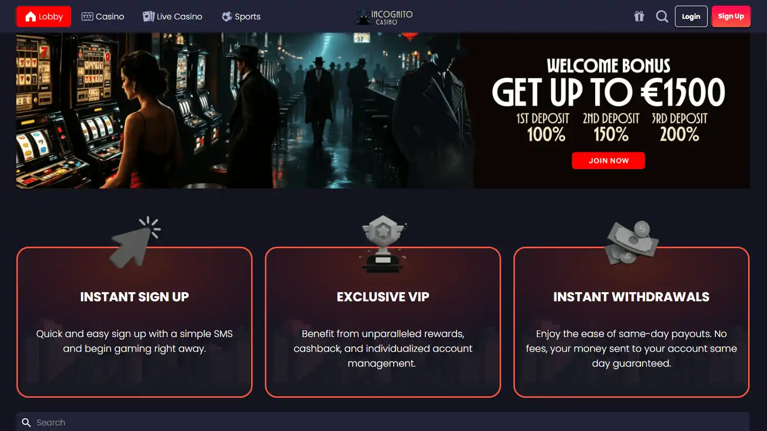 Incognito Casino screenshot 1