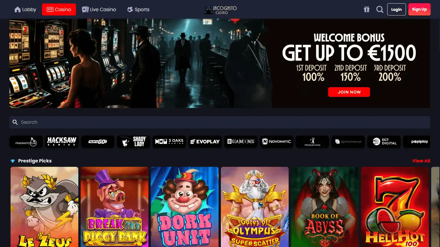 Incognito Casino screenshot 2