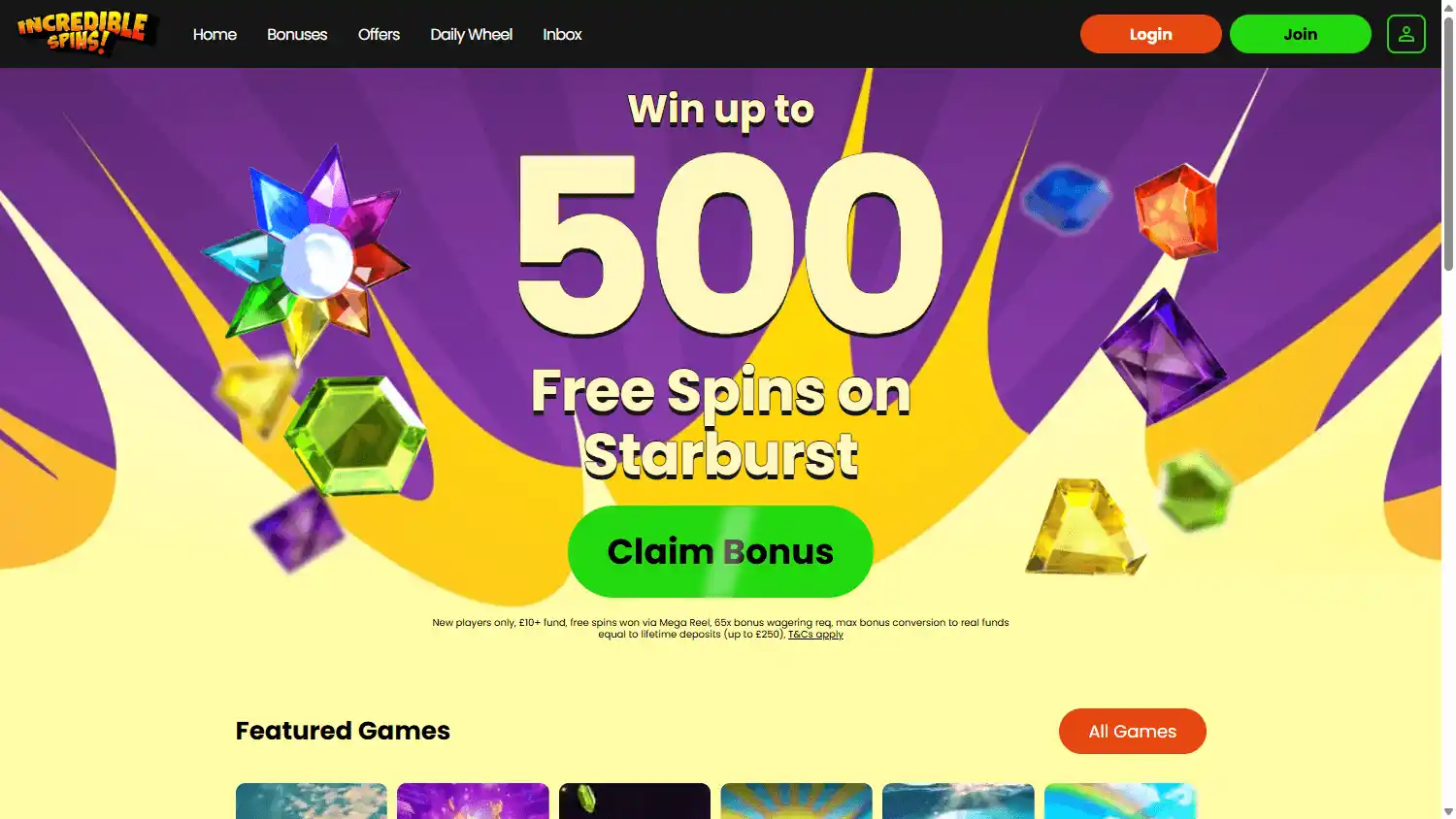 Incredible Spins Casino screenshot 1