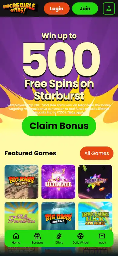 Incredible Spins Casino screenshot 4