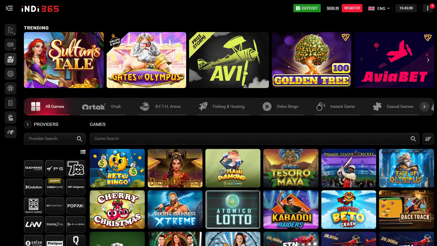 Indi 365 Casino screenshot 1