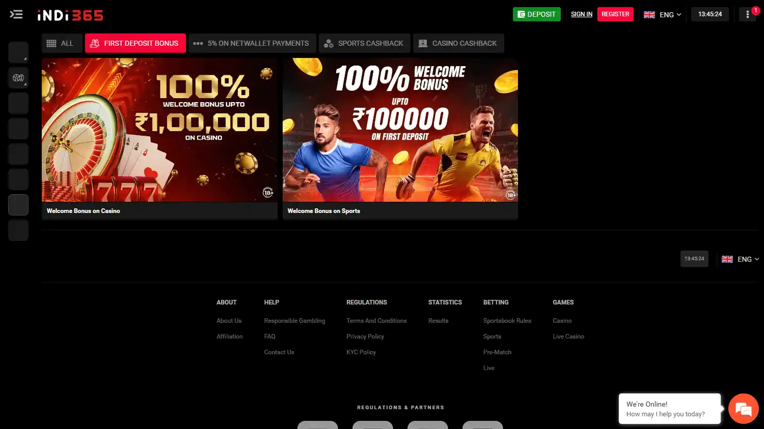 Indi 365 Casino screenshot 2