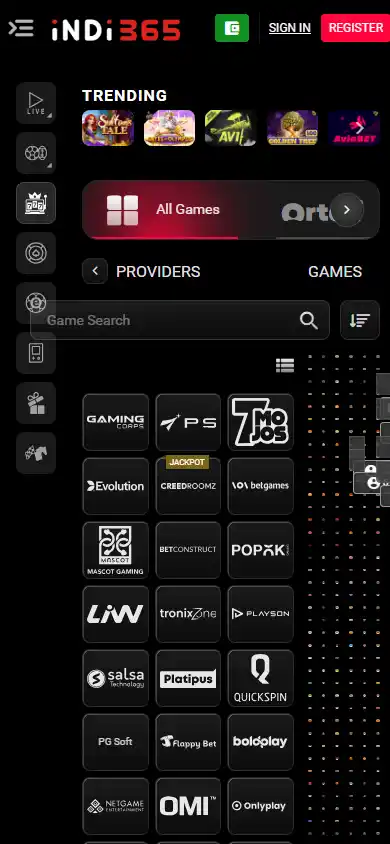 Indi 365 Casino screenshot 4