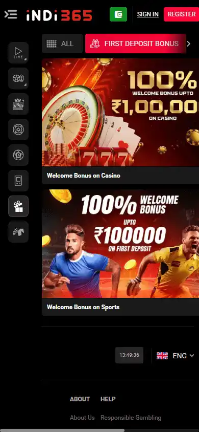 Indi 365 Casino screenshot 5