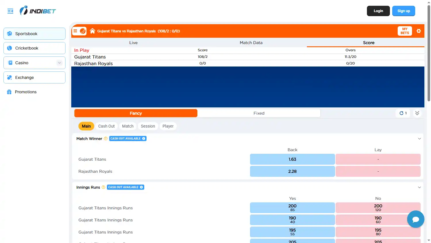 Indibet Casino screenshot 1