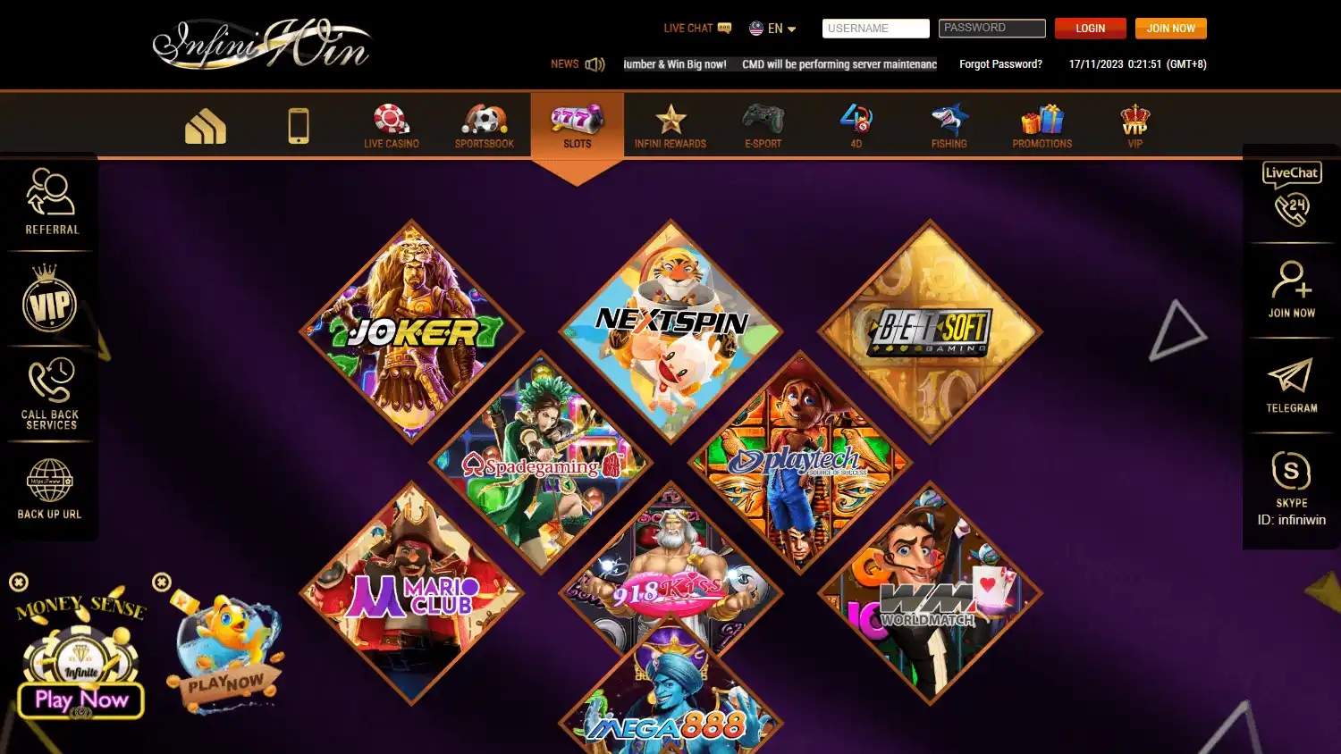 Infiniwin Casino screenshot 2