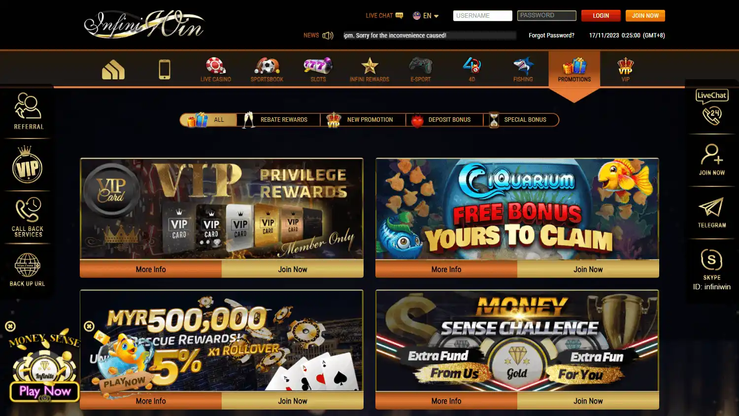 Infiniwin Casino screenshot 3