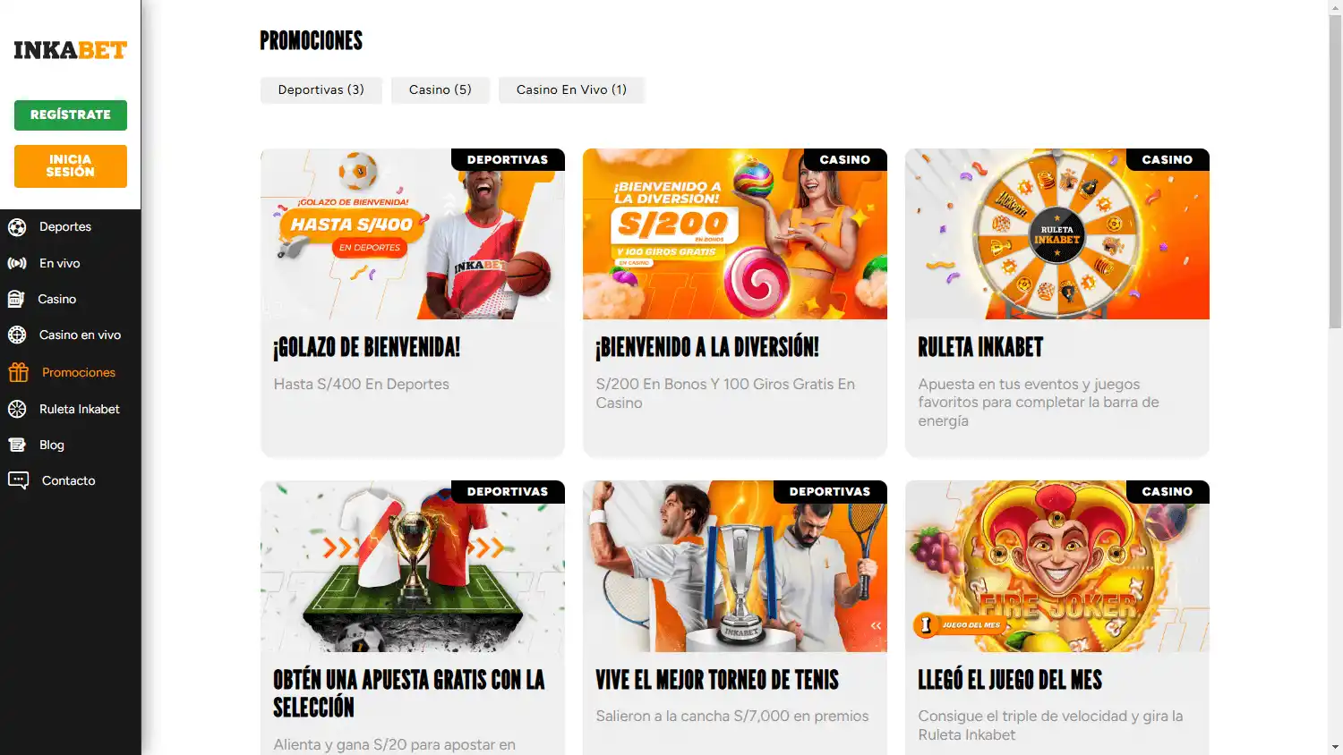 Inkabet Casino screenshot 3