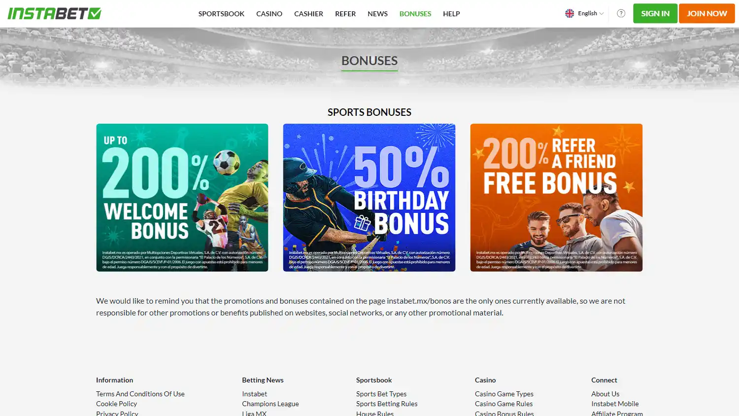 Instabet Casino screenshot 1
