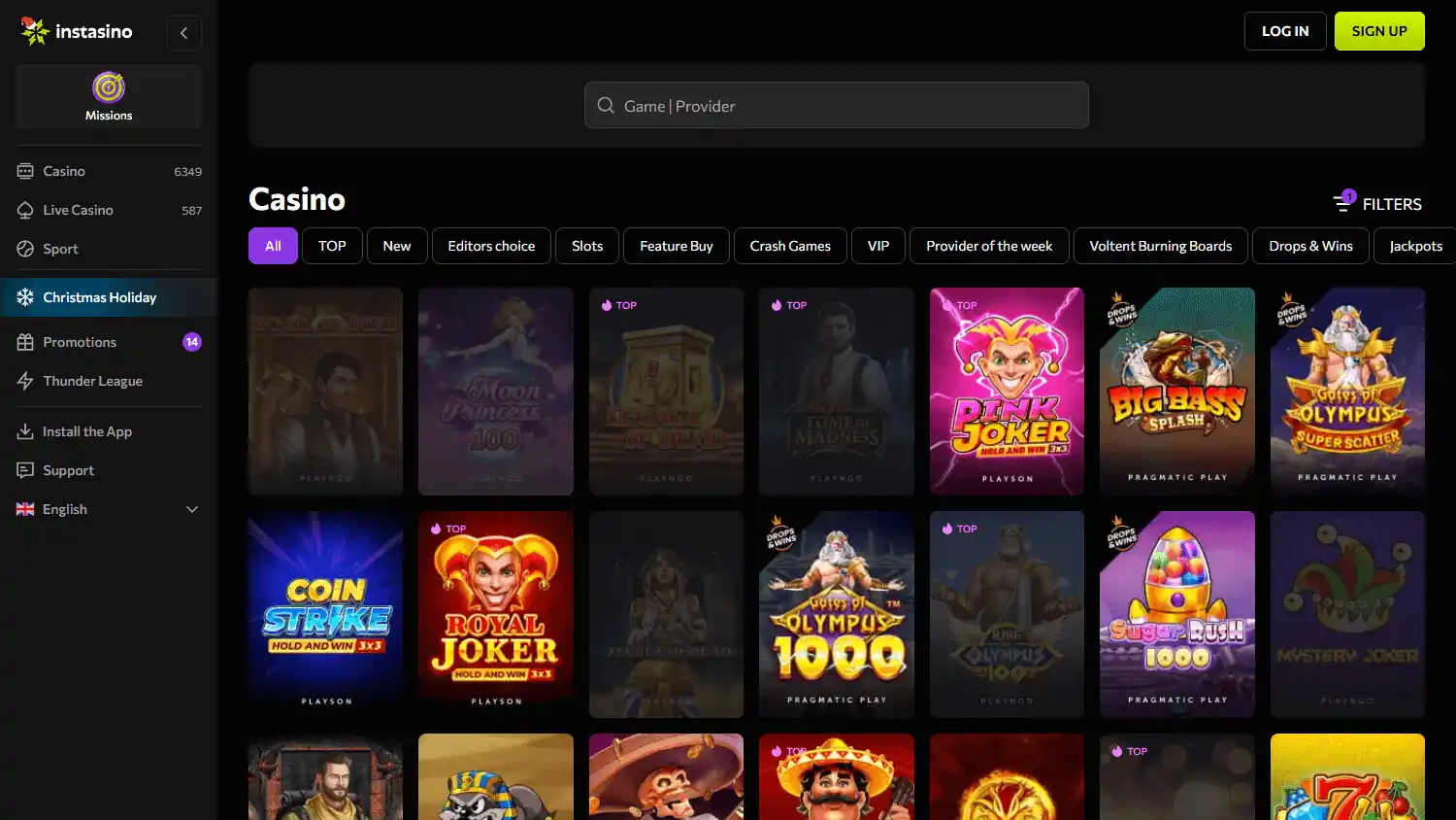 Instasino Casino screenshot 2