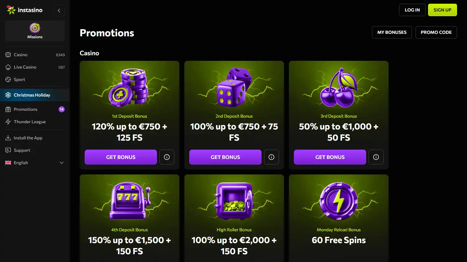 Instasino Casino screenshot 3