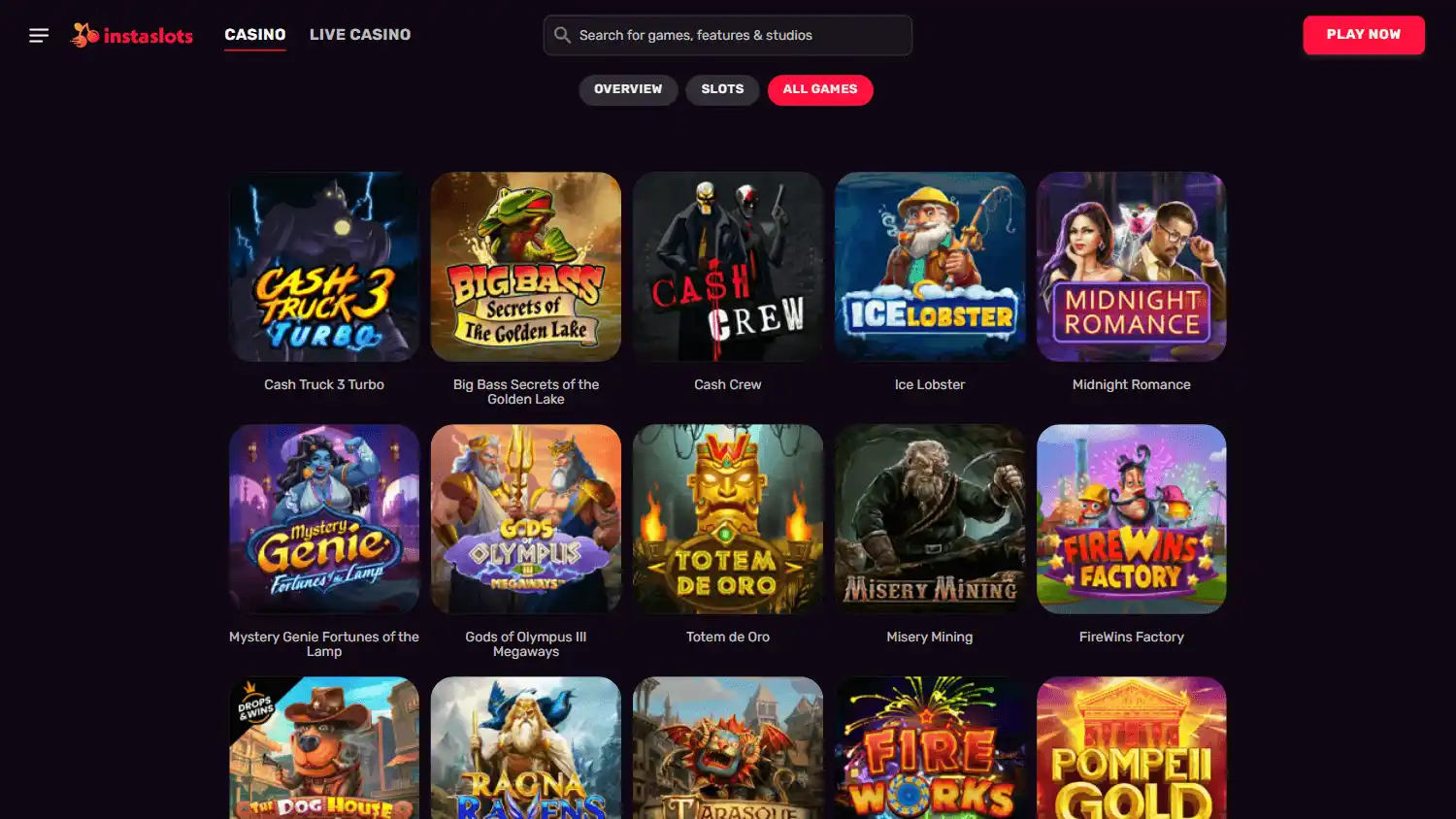 Instaslots Casino screenshot 2