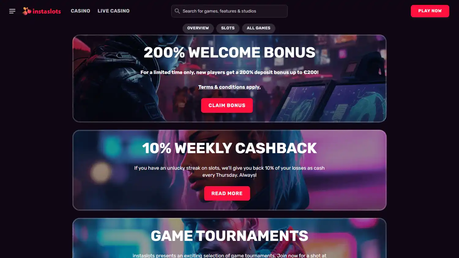 Instaslots Casino screenshot 3