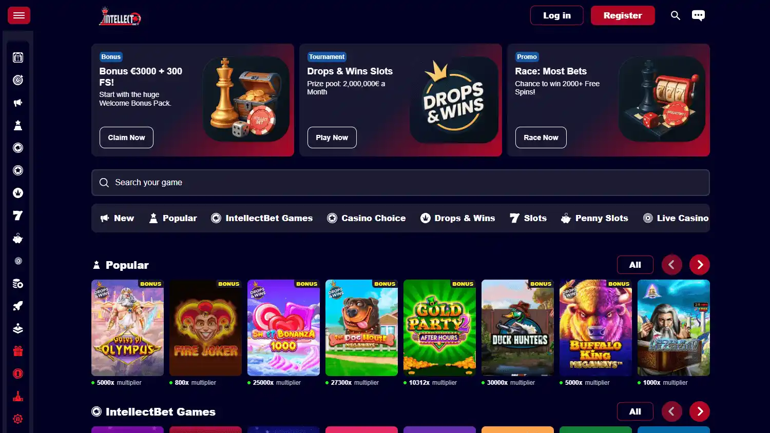 IntellectBet Casino screenshot 1