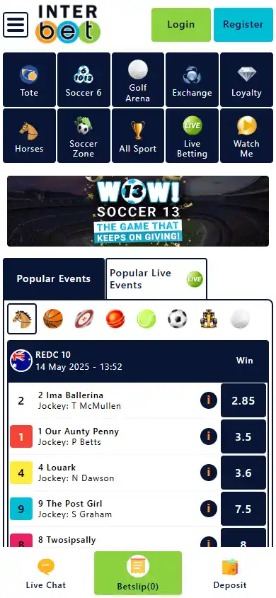 InterBet casino screenshot 5