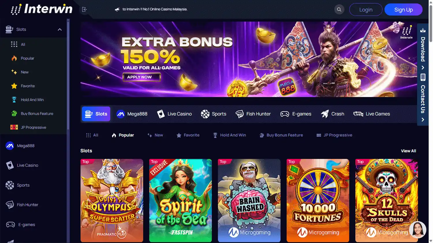 Interwin Casino screenshot 1