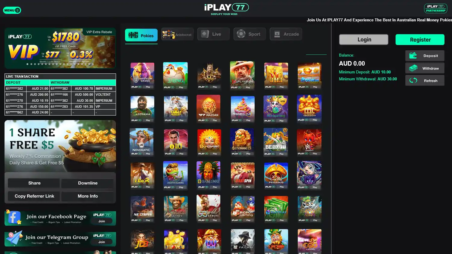 iPlay77 Casino screenshot 1