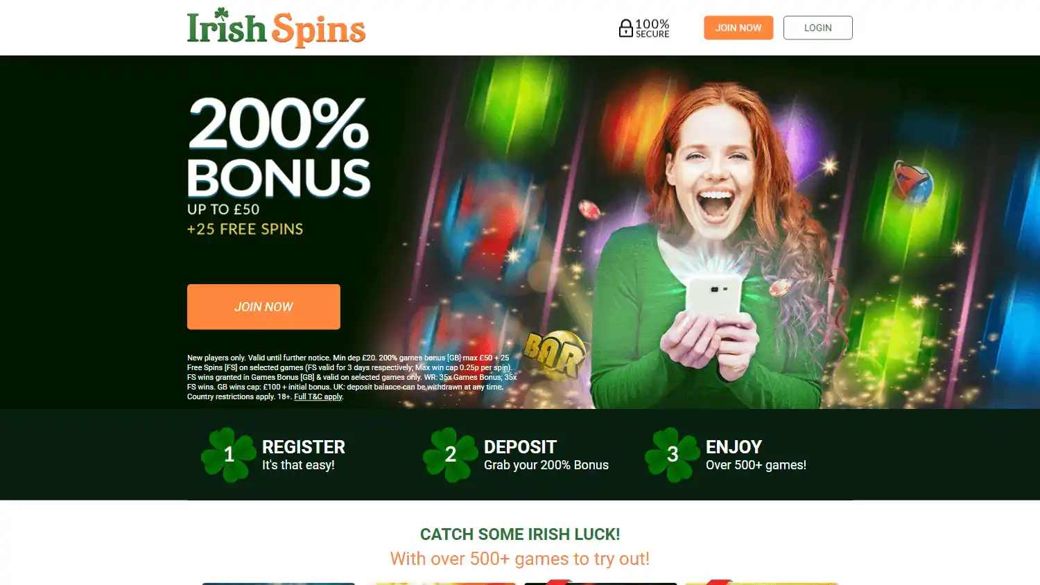 Irish Spins Casino screenshot 1