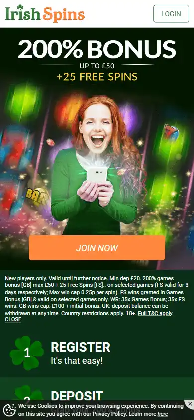 Irish Spins Casino screenshot 2