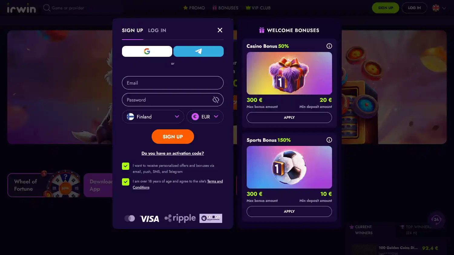 irwin Casino screenshot 1