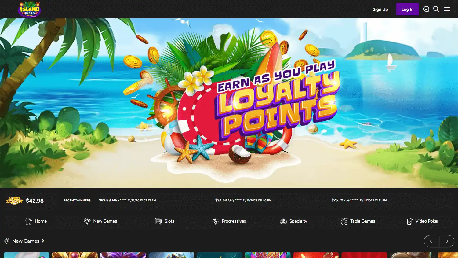 Island Reels Casino screenshot 2