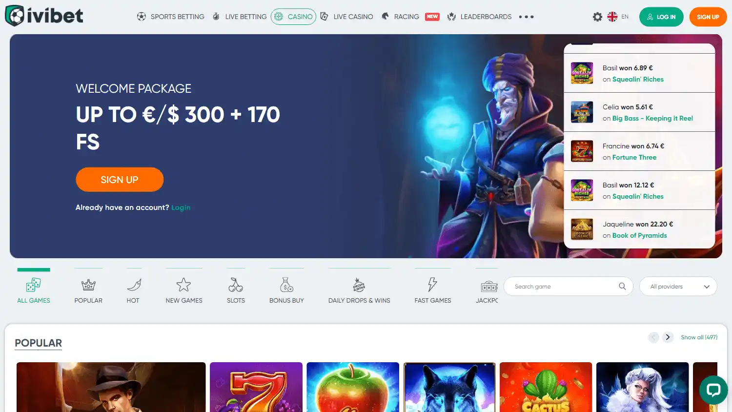 IviBet Casino screenshot 1