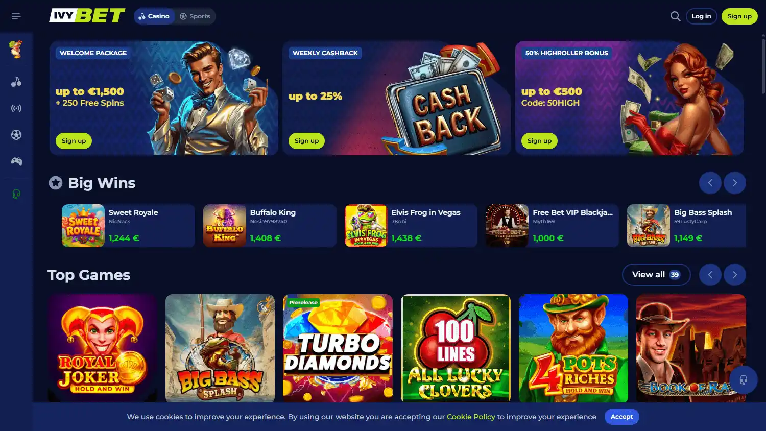 IvyBet Casino screenshot 1
