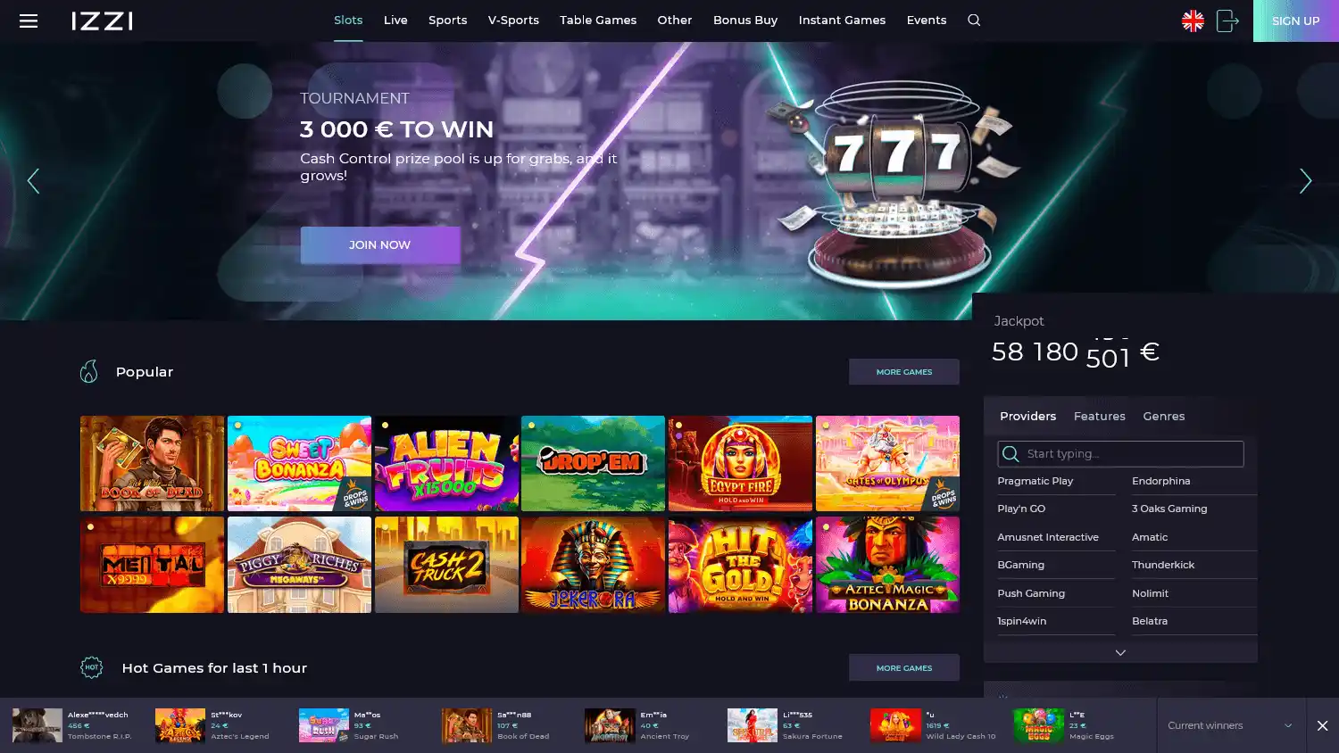 IZZI Casino screenshot 2