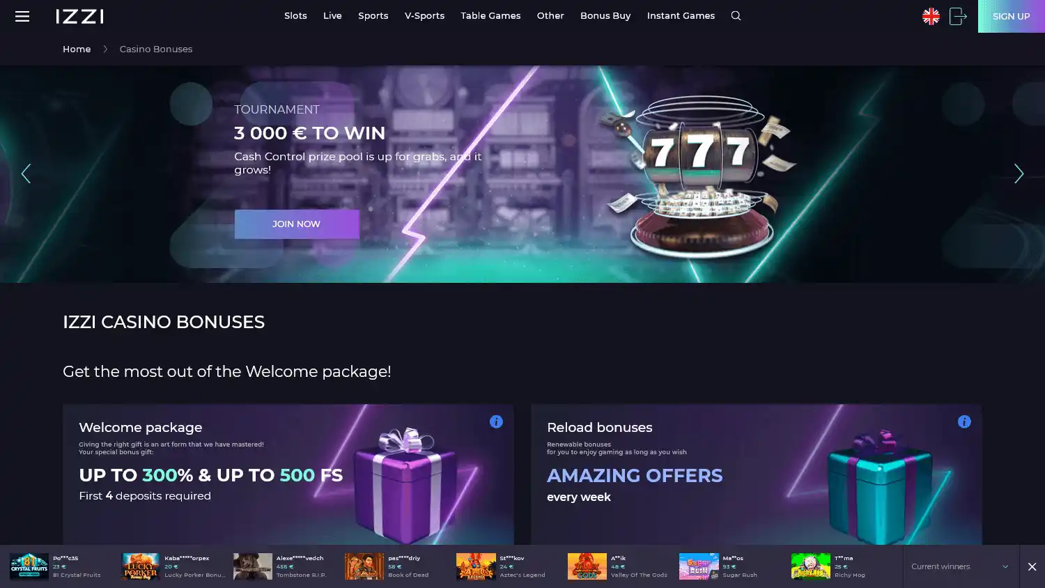 IZZI Casino screenshot 3