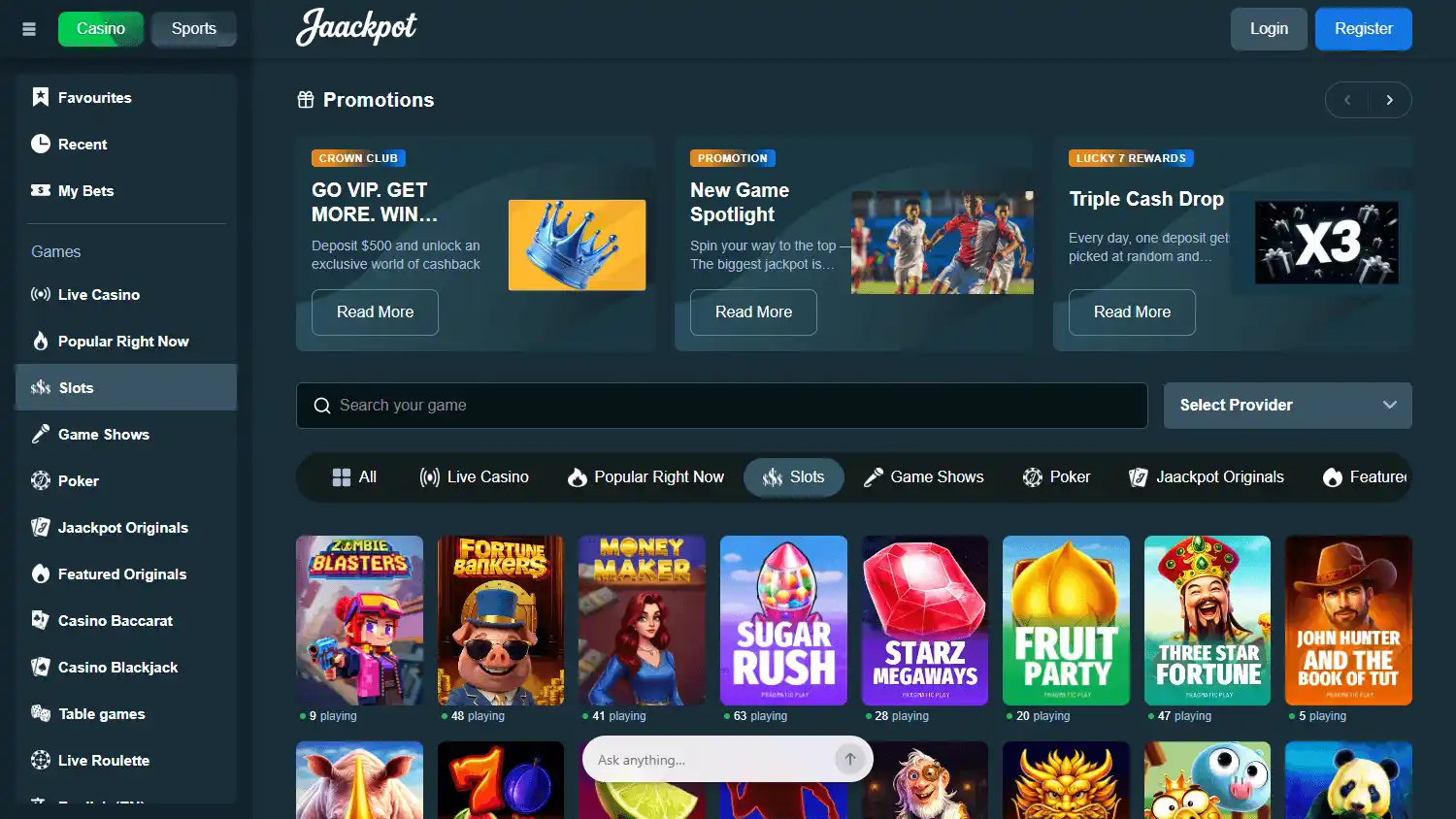 Jaackpot Casino screenshot 2