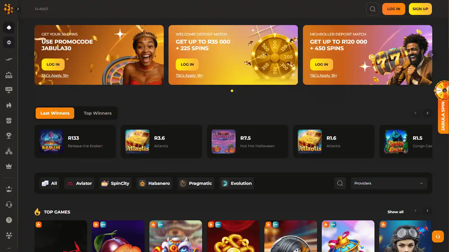 Jabula Bets Casino screenshot 1