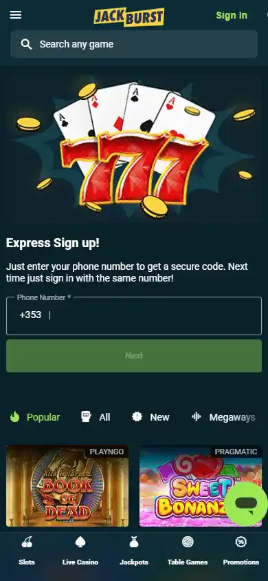 Jackburst Casino screenshot 4