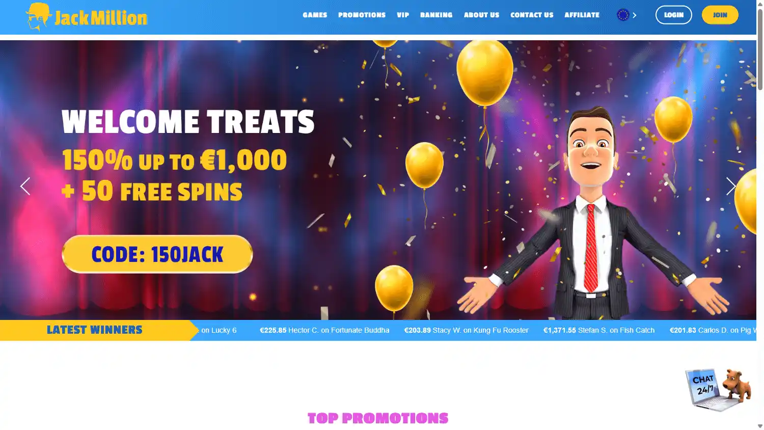 JackMillion Casino screenshot 1
