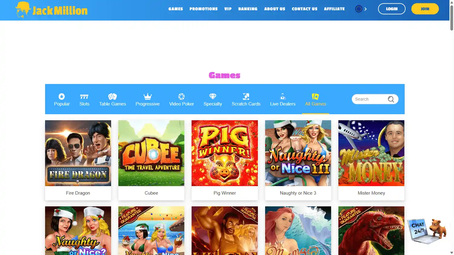JackMillion Casino screenshot 2