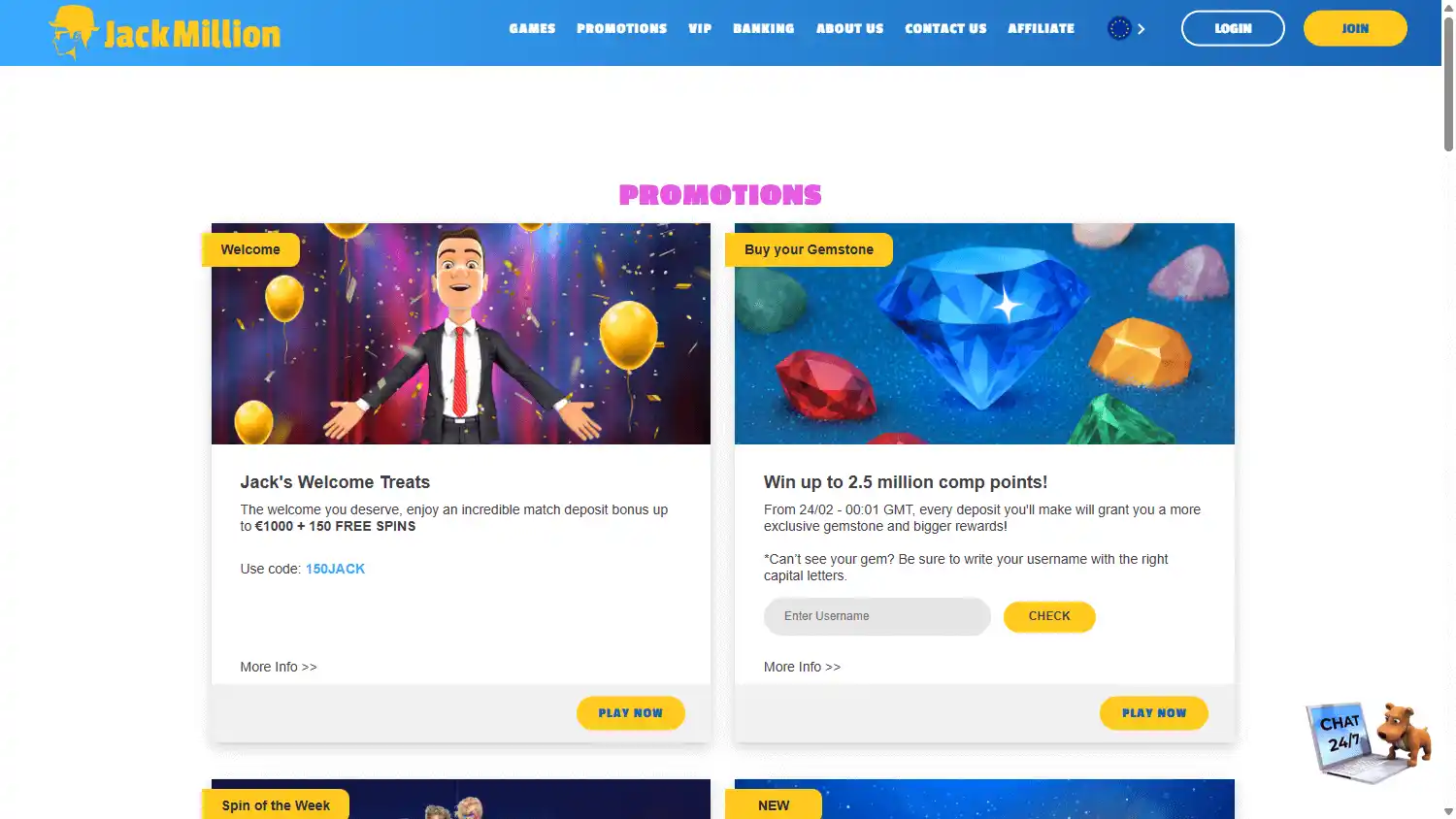 JackMillion Casino screenshot 3