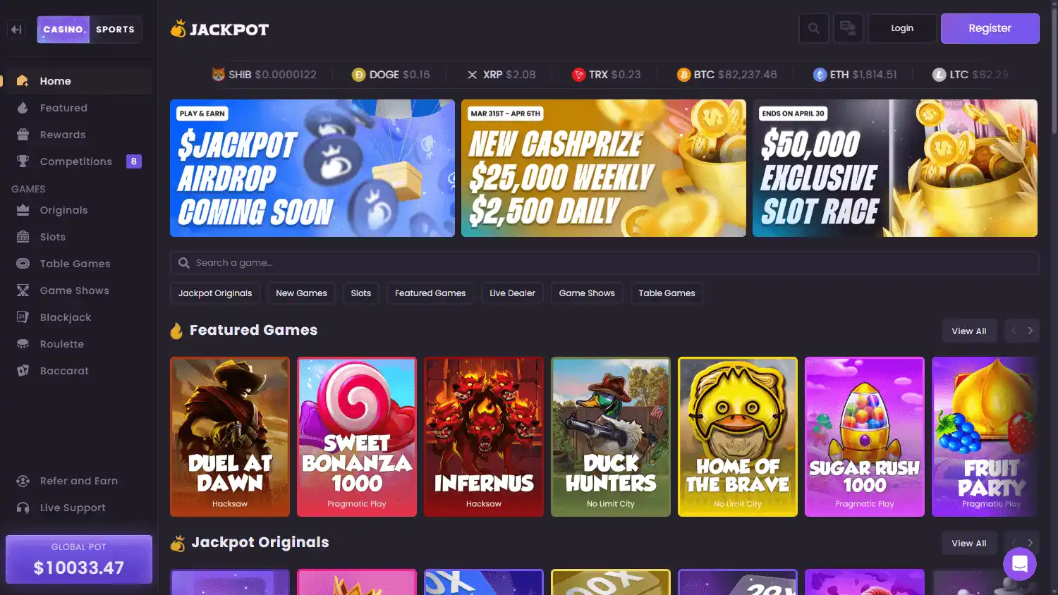 Jackpot.bet Casino screenshot 1