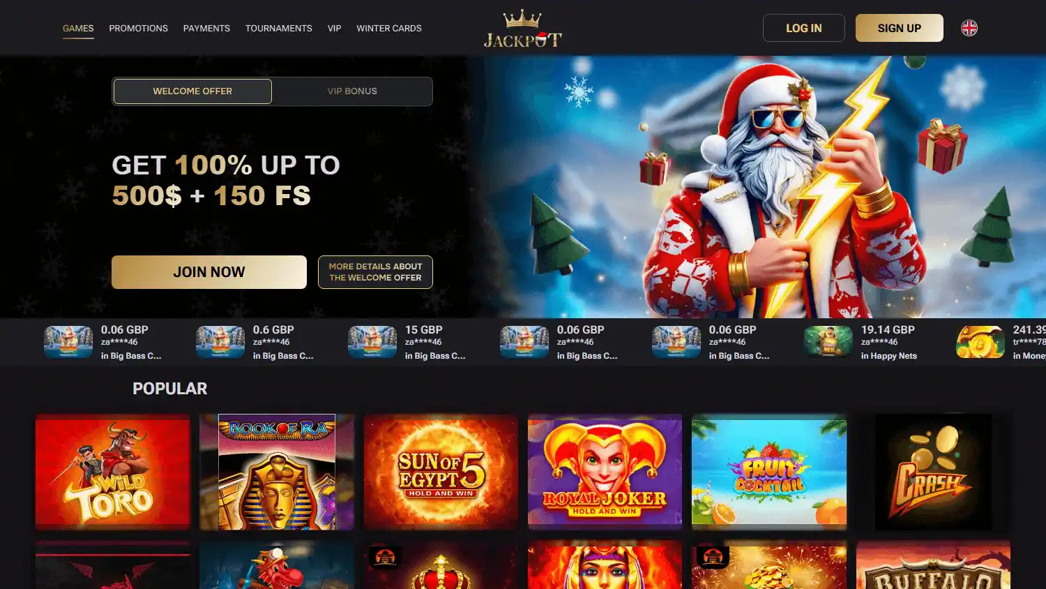 Jackpot.cc Casino screenshot 1