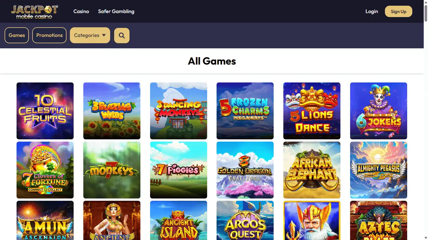 Jackpot Mobile Casino screenshot 2