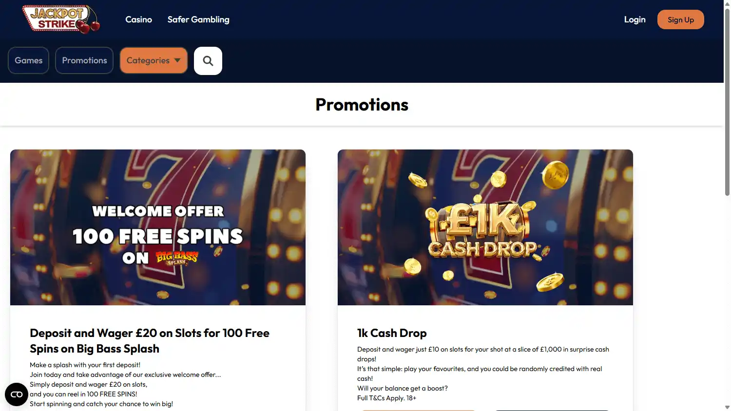 Jackpot Strike Casino screenshot 3