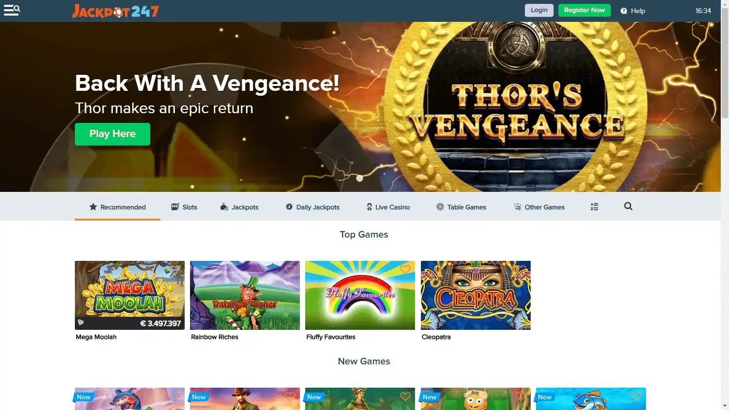 Jackpot247 Casino screenshot 1