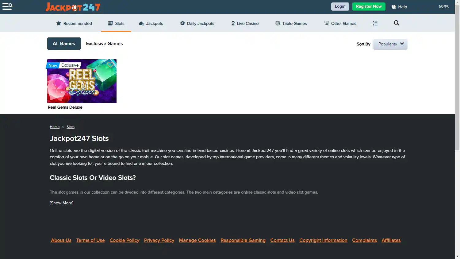 Jackpot247 Casino screenshot 2