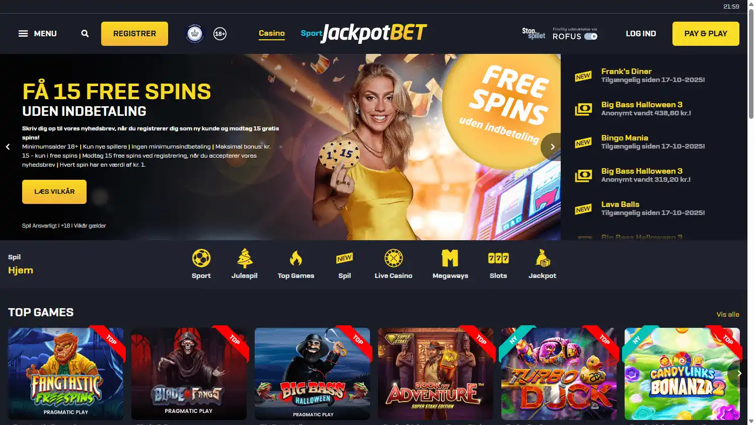 JackpotBet Casino screenshot 1