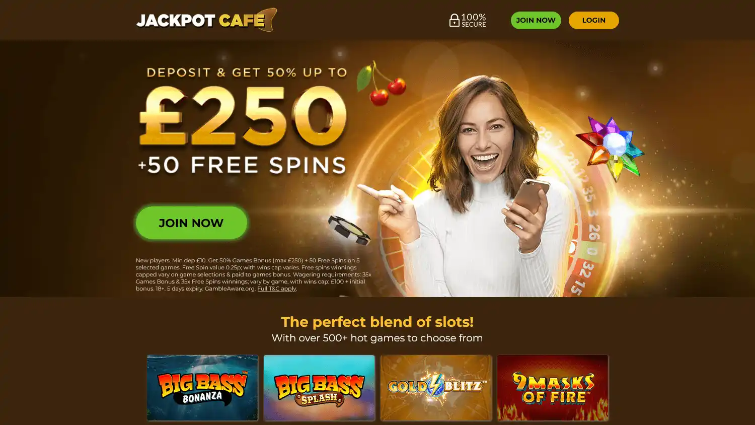 JackpotCafe UK Casino screenshot 1