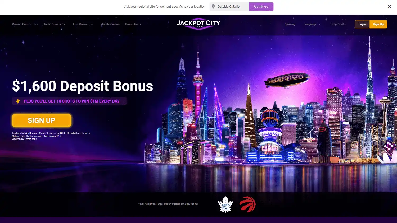 JackpotCity Casino Ontario screenshot 1