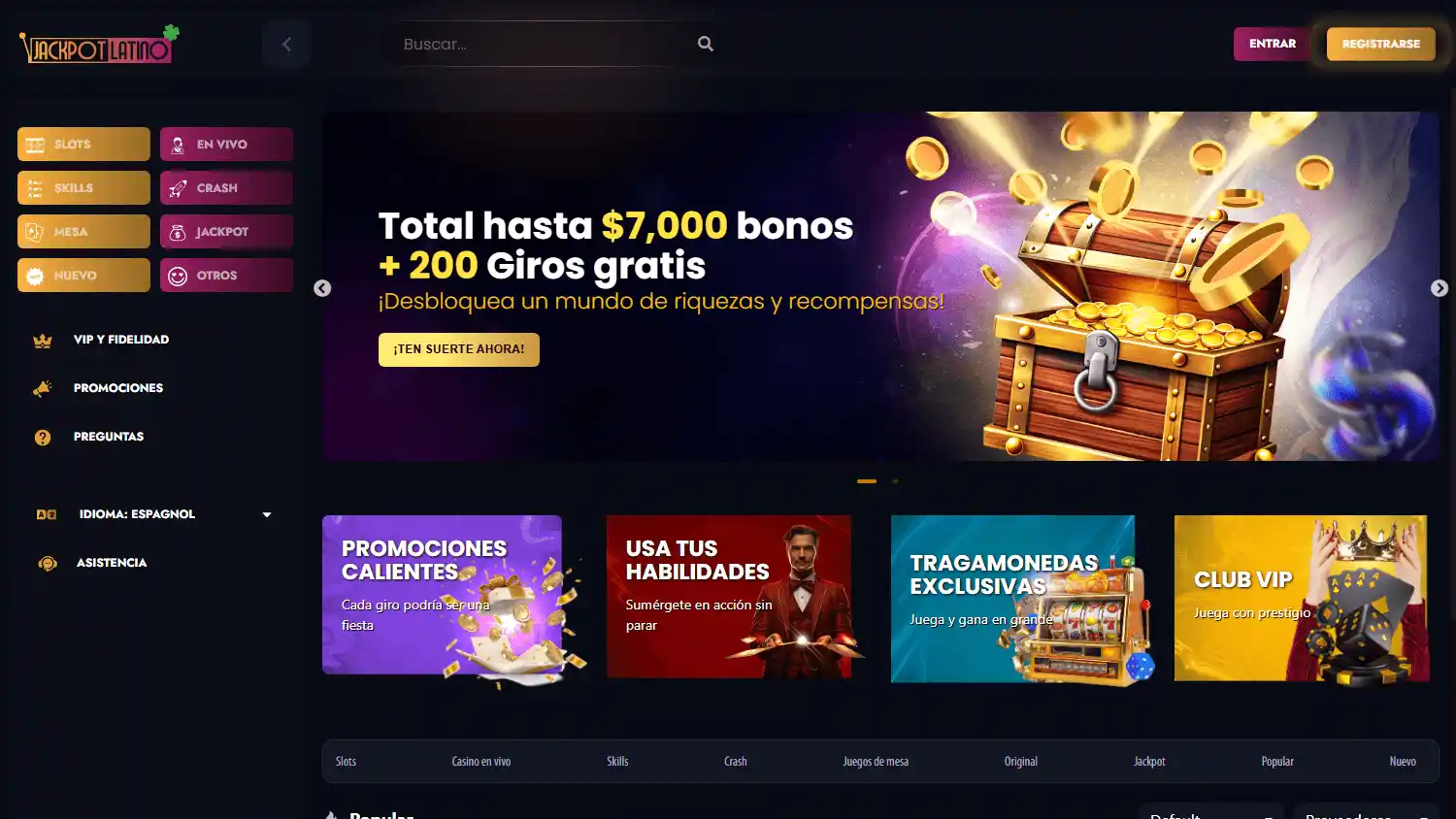 JackpotLatino Casino screenshot 1