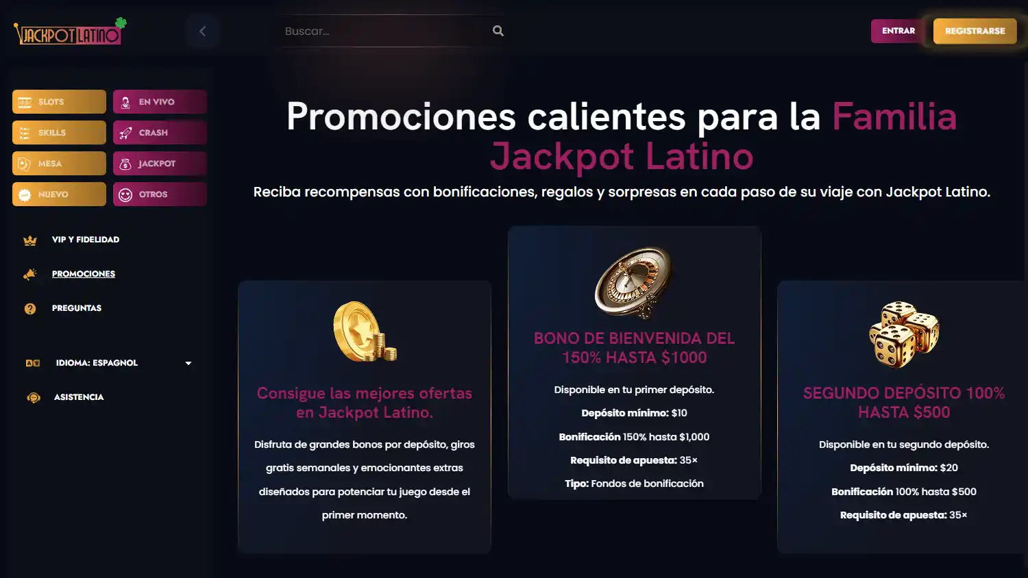 JackpotLatino Casino screenshot 3