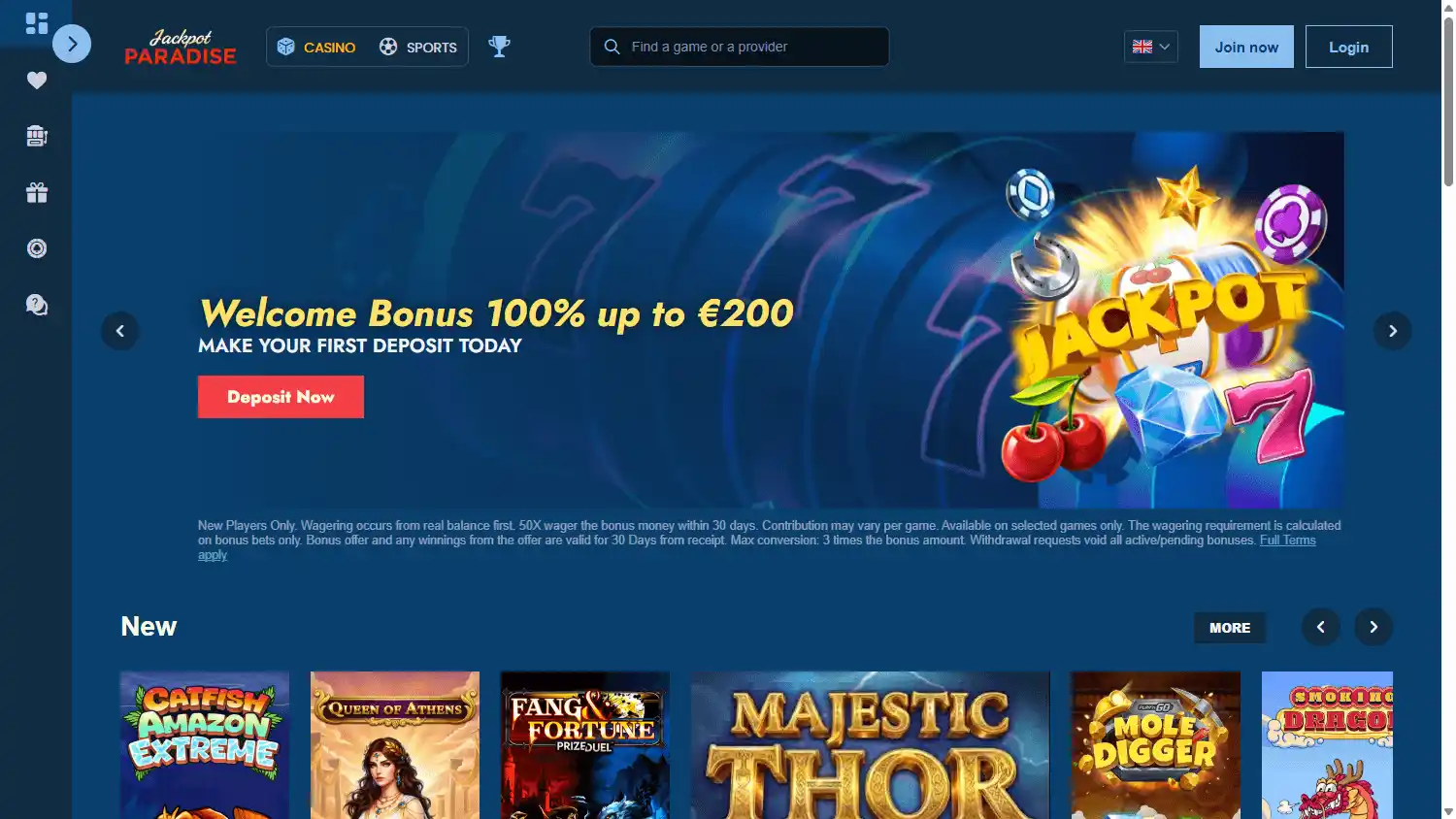 JackpotParadise Casino screenshot 1