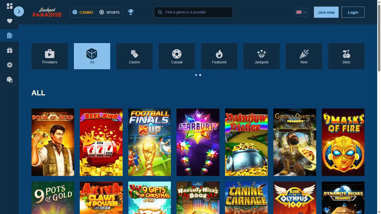 JackpotParadise Casino screenshot 2