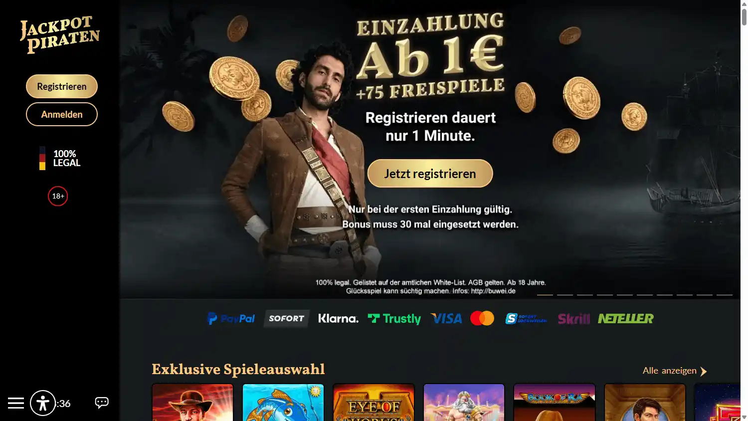 JackpotPiraten Casino screenshot 2