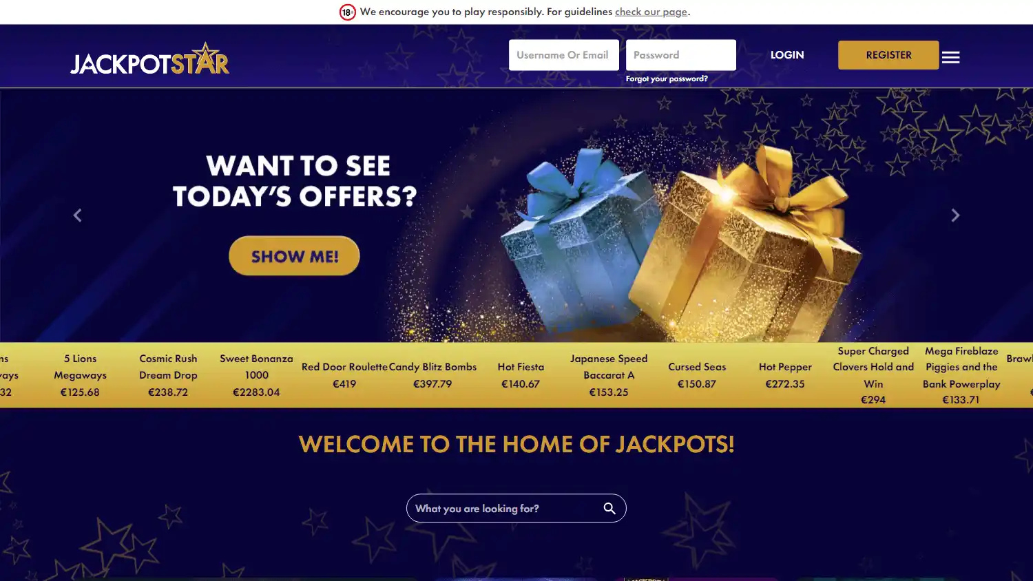 JackpotStar Casino UK screenshot 1